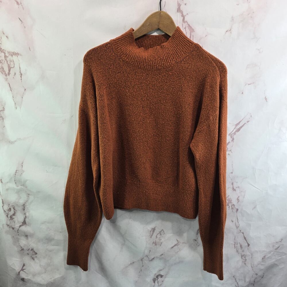 & Other Stories Sweater Womens Small Brown Orange Pumpkin Wool Mock Oversized